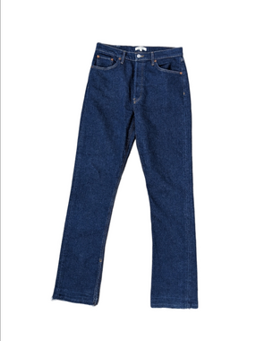 RE/DONE Originals 70s High Rise Skinny Boot Cut Jeans in Western Rinse, size 30